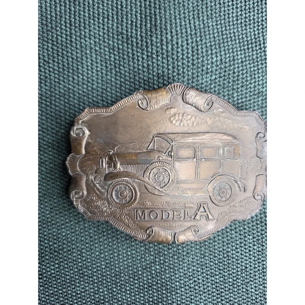 Vintage Bergamot Brass Ford Model A Belt Buckle Bronze Automobile Rare